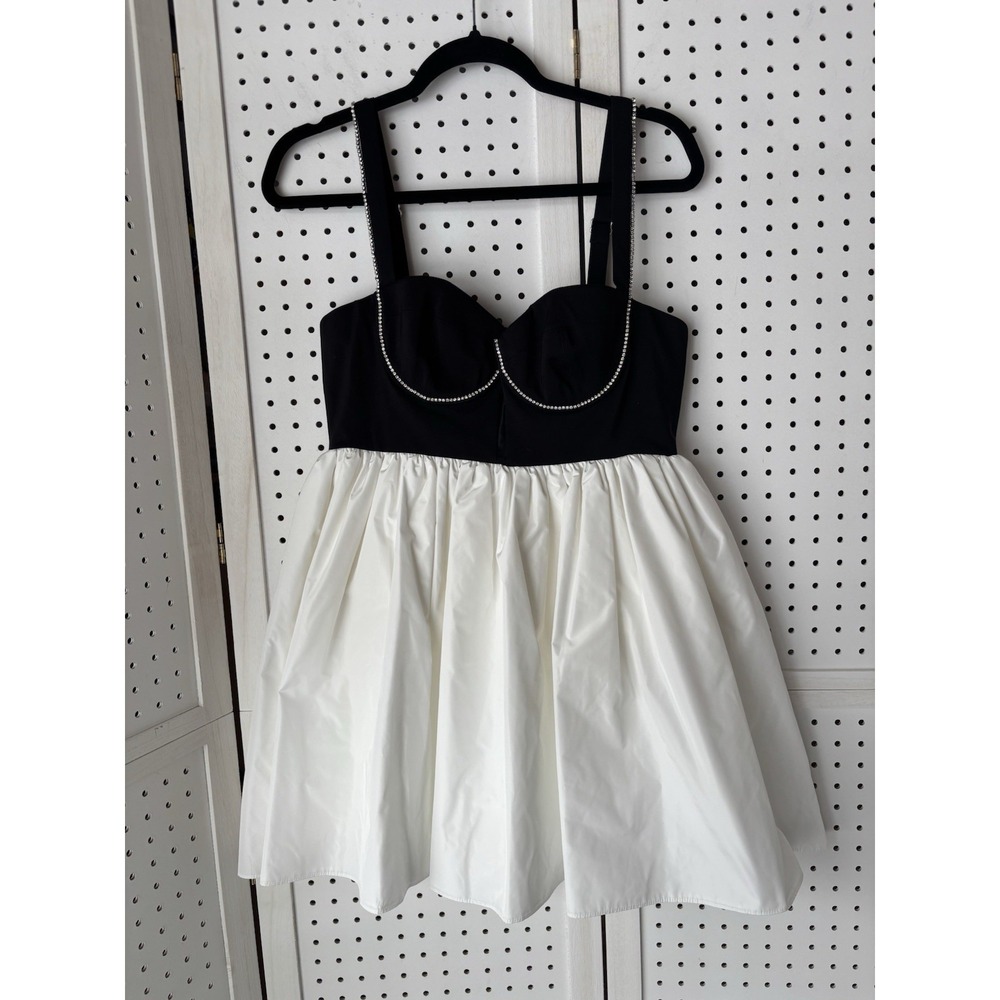 Fleur du Mal Black and White Bustier Dress
